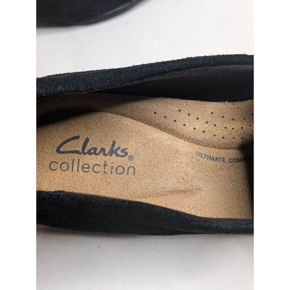 New! Clarks Tilmont Step Black Suede Mixed Media Square Toe Comfort Loafer, 8 - Picture 12 of 15